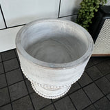 Whitewashed Beaded Mango Planter Bowl