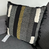 Tufted Blocks Cushion with Fringe 45cm