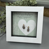Mini Glitter Framed Pebble Art - White block square frame 12.5cm
'And so your story begins. Happy Engagement' PPMGW01