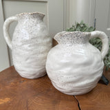 Off-white Speckled Rim Round Beba Jug
Available in 2 sizes - Small 9.5cm &  Large 18.5cm