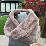 Eliza Gracious - quality affordable design led branded costume jewellery.
Super soft Faux Fur Snood / Collar
Colour - Taupe