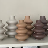 Neutral Ribbed Abstract Vases Brown - 2 sizes