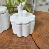 White Ceramic Rabbit Trinket Box - 2 sizes