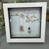 Midi Framed Pebble Art - 'Mr & Mrs - Forever starts today'
