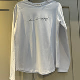 Chalk - Renee White Top with 'Be Happy'