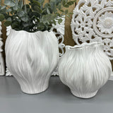 Handmade White Flora Vase - Medium