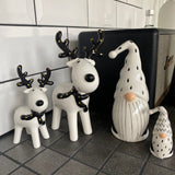 Black & White Ceramic Standing Santa - Medium