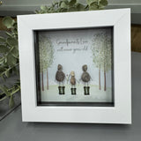 Mini Framed Pebble Art - White & Grey block square frame 12.5cm
'Grandparents Love will never grow old' PPMW84