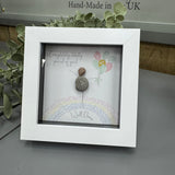 Mini Framed Pebble Art - White block square frame 12.5cm
'Completely, totally proud of you! Well done' PPMW36