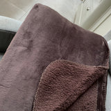 Malini Cosy Super Soft Fleece throw with Sherpa Reverse 150x200cm Colour - Coffee