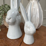 Ceramic Rabbit Head Decoration - 2 sizes