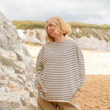 Chalk - Long Bryony Stripe loose fitting shape Top
Colour - Black / Cream