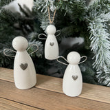 Small Ceramic Standing Angel with wire wings - 2 sizes