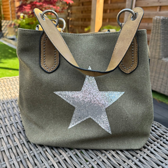 Glitter Star Bag - Khaki