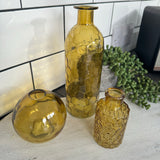 Small Glass Bottle Vases Yellow - Round globe