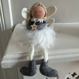 Fabric Sitting Angels with fluffy skirts - 3 colours
