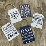 Mini Metal Hanging Signs - Dad Quotes