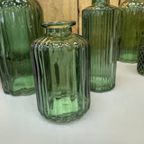 Dark Green Small Glass Bottle Vases - 2 styles