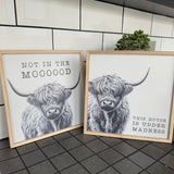 Highland Cow Frame Picture- 'Home is Where My Herd Is'