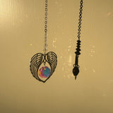 Crystal hanging Angel Wings Heart