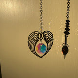 Crystal hanging Angel Wings Heart