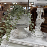 Whitewashed Beaded Mango Planter Bowl