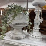 Whitewashed Beaded Mango Planter Bowl