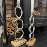 Minimal Circle Silver Candle Holders - 2 sizes