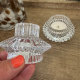 Clear Glass 2-way candle holder