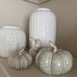 Beige Mottled Ceramic Pumpkins - 2 sizes