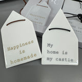 Ceramic hanging House shape - Happiness is homemade