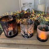 Glass Woodland Deer Design Candle Holders - 3 sizes