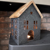 Black Metal House with Wooden Roof - 2 sizes