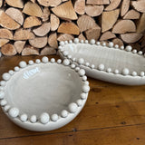 Cream Bobble Oval Bowl 57cm