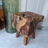 Solid Teak Square Lamp Table  *CLICK & COLLECT ONLY*