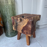 Solid Teak Square Lamp Table  *CLICK & COLLECT ONLY*