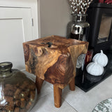 Solid Teak Square Lamp Table  *CLICK & COLLECT ONLY*