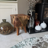 Solid Teak Square Lamp Table  *CLICK & COLLECT ONLY*
