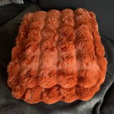 Malini Faux Soft Square Raffles Throw - Orange