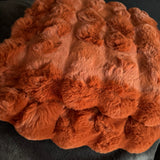 Malini Faux Soft Square Raffles Throw - Orange
