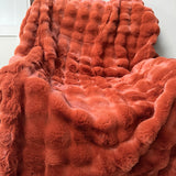 Malini - Soft Square Textured Throw in Faux Rabbit 150x200cm
Colour - Orange