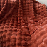 Malini Faux Soft Square Raffles Throw - Orange