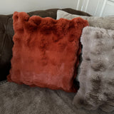 Malini Faux Soft Square Raffles Cushion - Taupe