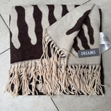 Tree Jacquard Doubleface Scarf - Chocolate Brown