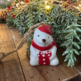 Ceramic small 4.5cm Polar Bear Hanging Decoration 
