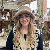 Faux Fur Bucket Hat - Stone