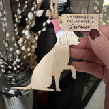 Wooden Hanging Silhouette Christmas Dog Hanger - 4 Breeds