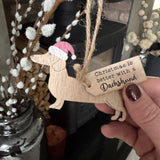 Wooden Hanging Silhouette Christmas Dog Hanger - 4 Breeds