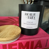 Hollie Tree Luxury Botanical Candles
Wellbeing Collection  FOCUS Black pepper and sandalwood