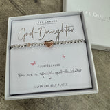 Life Charms the Thoughtful Jewellery Co.
Just Because Bracelet Collection;
God-Daughter
You are a special god-daughter x.
